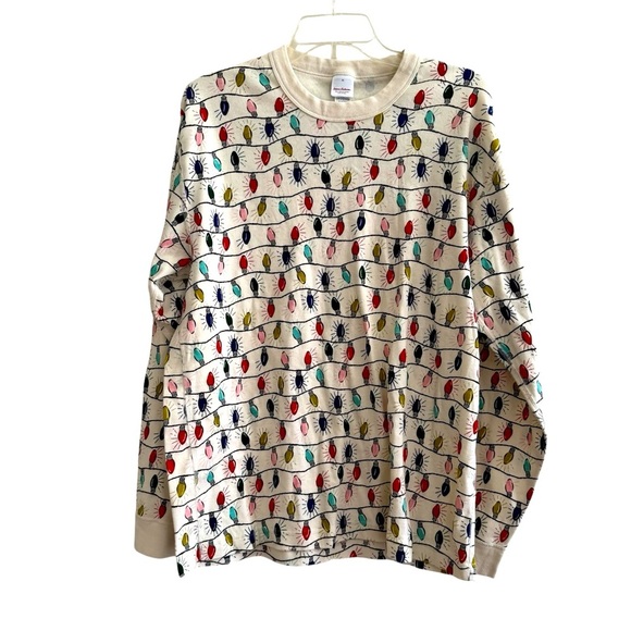Hanna Andersson Christmas Pajama Top Bright Bulbs Organic Cotton XL - Picture 2 of 4